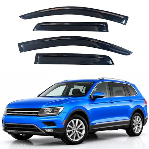 Image of IG Window Visors Fit for 2018-2024 Volkswagen Tiguan, Out-Channel Rain Guards Vent Wind Deflectors 4PC, Car Accessories for 18-24 VW Tiguan