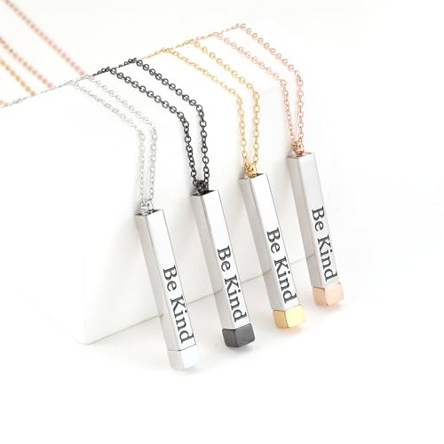 SKQIR Be Kind of a Badass Necklaces for Women with Hidden Message To Best Friends Sisters Funny Inspirational Gifts Vertical Bar Pendant Necklaces Jewelry Gag Gifts for Women4