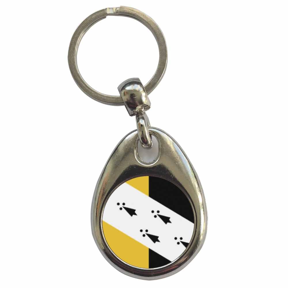 Ozorath Norfolk County Flag Keyring Keychain with Split Ring Attachment and Metal Key Fob