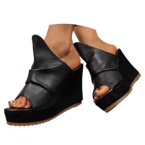 Sandalias de plataforma abiertas e informal con cuña ligera y detalles bohemios