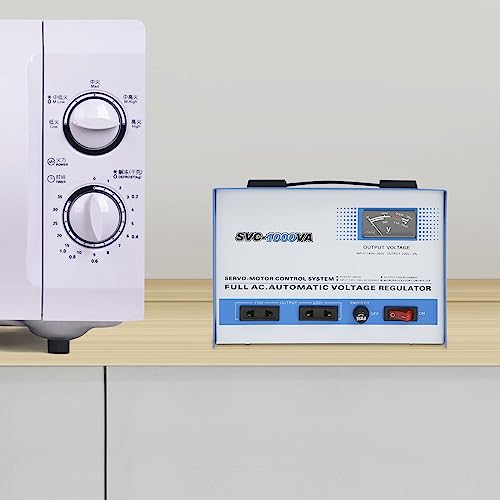 1KW Precise Automatic Voltage Regulator Power Transformer 140-260V to 110V/220V - Step Up/Down Power Converter for Electrical Factory Household Appliances - Circuit Breaker Protection