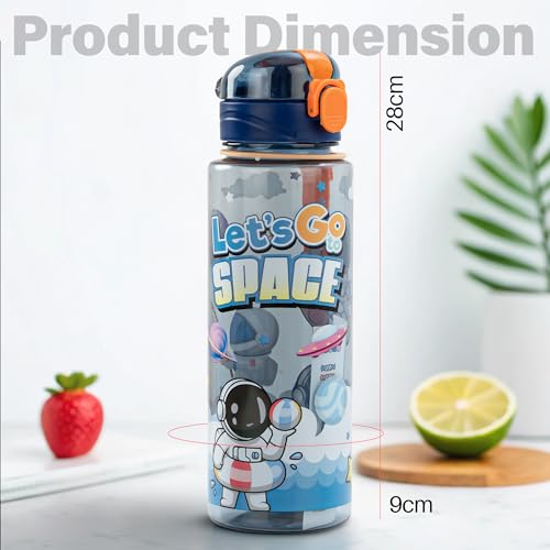 Image of BAYBEE Space 700ml Sipper Bottle for Kids, Anti-Spill Sippy Water Bottle- BPA Free |Sippy Cup, Baby Bottle Sippers | Sipper Water Bottle for Kids Infants & Toddlers 6 Months to 9 Years (Blue)