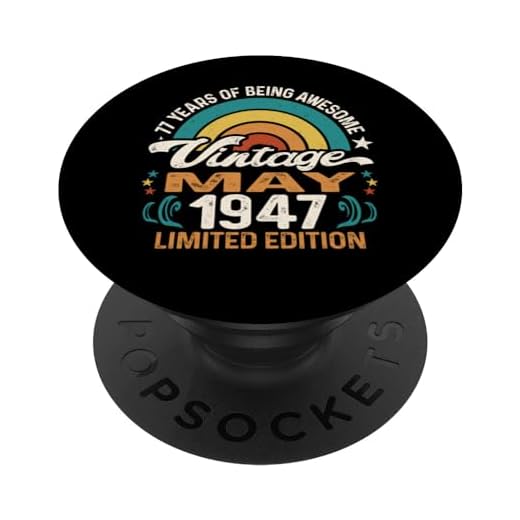 Retro Atardecer 77 Años Nacido Mayo 1947 Vintage 77 Cumpleaños PopSockets PopGrip Intercambiable