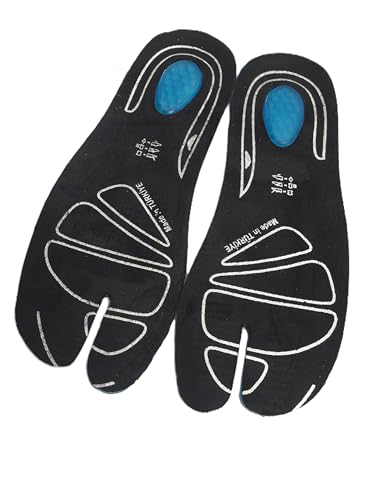 Tabi Orthopedic Suede Insoles for Split-Toe Shoes, Extra Gel Comfort System for Traditional Japanese Shoes, Jika Tabi Boots, Tabi Pumps and all type of Tabis, Handmade Japanese Gift (42EU)