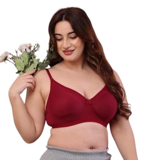 Wire-Free Non-Padded Everyday Bra for Plus Size Women & Teens Multicolor5 34C-image-38