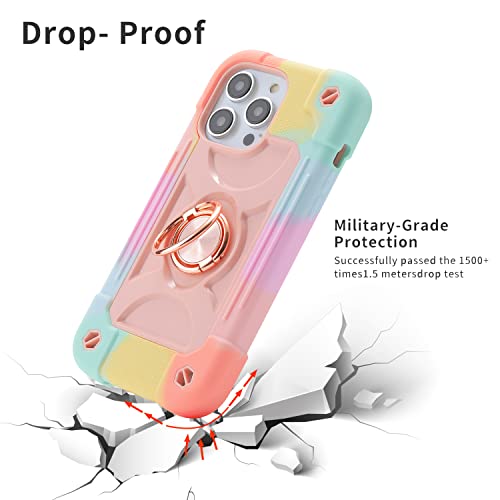 Image of MARKILL Compatible with iPhone 14 Pro Max Case 6.7 Inch with Ring Stand, [Soft Silicone and Hard Plastic ] Heavy-Duty Military Grade Shockproof Case Phone Cover For iPhone 14 Pro Max.