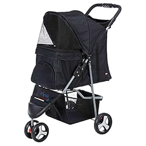TRIXIE 28958 – Kinderwagen, Maße: 47 × 100 × 80 cm, Schwarz