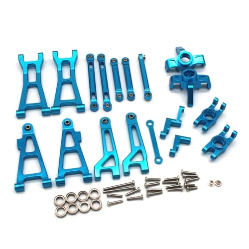 Rc Special Connecting Rod for HBX 2105a T10 16889 16889A 16890 SG1601 SG1602 1/16 Metal Connecting Rod Set Rc Car Parts and Accessories Upgrades Replacement and Use(Blue)