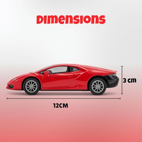 Image of Lamborghini Diecast Metal Toy Car For Kids, Red, 1:32 Scale | Opening Doors, Pull Back Action, For Kids Boys Girls