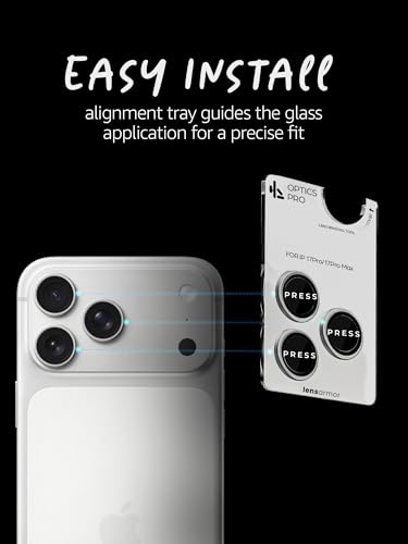 Image of Lensarmor Compatible with iPhone 17 Pro / 17 Pro Max Camera Lens Protector Silver (2-Pack) - 9H Tempered Glass, Military-Grade Anti-Scratch, Case-Friendly, Easy Alignment Frame