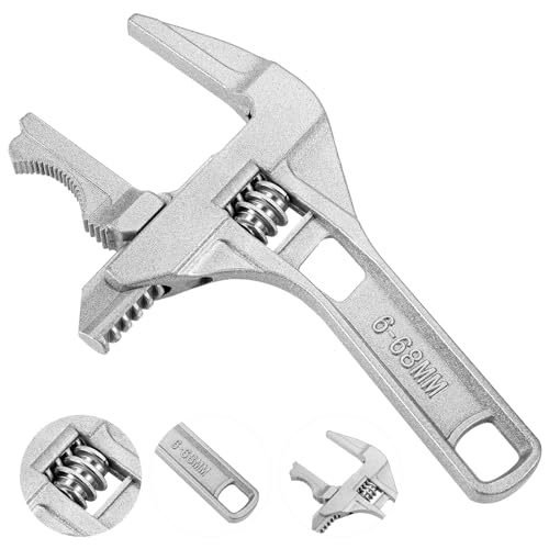 Radsocken 1 Pack Adjustable Spanner Wrench, 6-68 mm Opening Wide Jaw Spanners, Alloy Wrench Spanners Ultra-Thin Shifting Spanner Tap Plumbing Basin Wrench Hand Tools for Bathroom Washbasin 1 Radsocken 1 Pack Adjustable Spanner Wrench, 6-68 mm Opening Wide Jaw Spanners, Alloy Wrench Spanners Ultra-Thin Shifting Spanner Tap Plumbing Basin Wrench Hand Tools for Bathroom Washbasin
