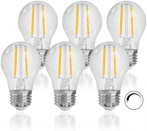 ORALUCE Dimmable LED Light Bulbs Soft White 2700K, A15 Edison Bulbs 60 Watt Equivalent, G45 E26 Bulb 6W 600 Lumens for Ceiling Fan, Chandelier, Appliances, Vanity, 6 Pack