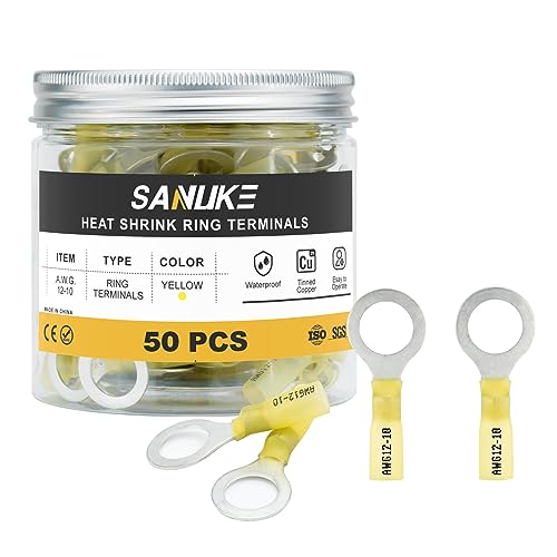 Sanuke 50pcs 12-10 AWG Yellow 1/2