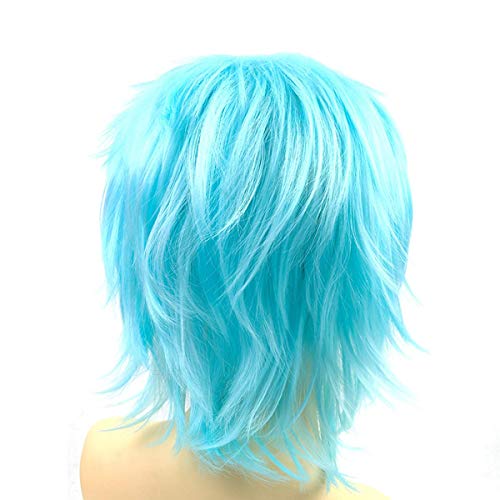 Yamel Anime Wig Light Blue for Cosplay Party Synthetic Layered Short Hair Wigs with Bangs, Pastel Wigs for Women Men Adult - Image 3