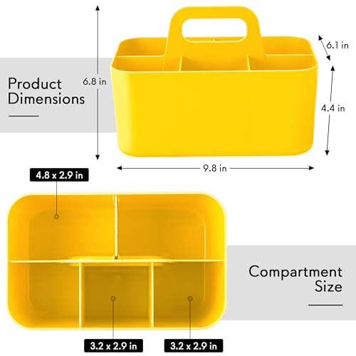 Image of Tiawudi Multipurpose Caddy Organizer, Plastic Caddy with Handle, Stackable Desk Organizer for Stationery, Marker and Pencil, Office Supplies Organizer, Dorm Caddy