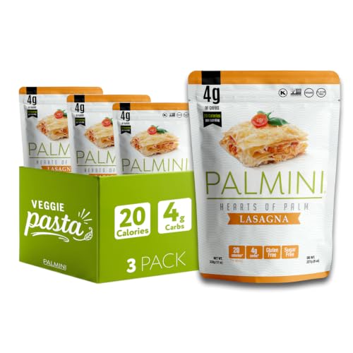 Palmini Lasagna Sheets | Low-Carb, Low-Calorie Hearts of Palm Lasagna Sheet | Keto, Gluten Free, Vegan, Non-GMO | As seen on Shark Tank |(12 Ounce - Pack of 3)