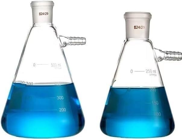 Frasco de vidrio for laboratorio, 1 frasco succión filtración boca molienda al vacío 25 ml a 2000(2000ml caliber24)