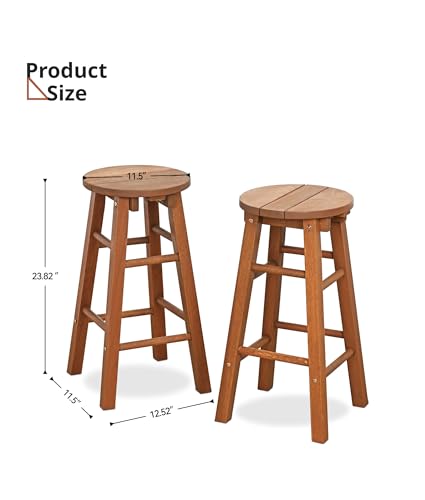 Set de 2 Butacos de Barra de 24 Pulgadas de Madera para Isla de Cocina o Comedor, Fácil Montaje miniatura 2