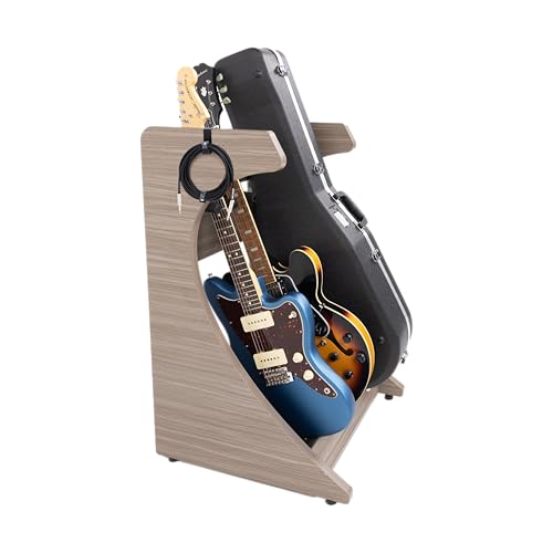 Support combiné Rack Elite Series guitare électrique et acoustique gris bois