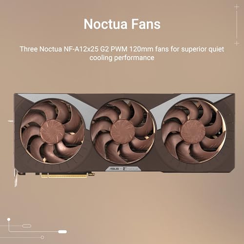 Image of ASUS GeForce RTX 5080 16GB GDDR7 Noctua OC Edition (Three Noctua NF-A12x25 G2 PWM 120mm Fans, 16GB DDR7, Optimized Vapor Chamber, Phase-Change GPU Thermal pad, 0dB Technology, Dual BIOS and More)