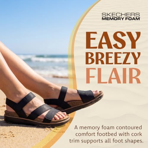 Skechers Women's LIFTED COMFORT flatform sandal, Black 5 M - image 3