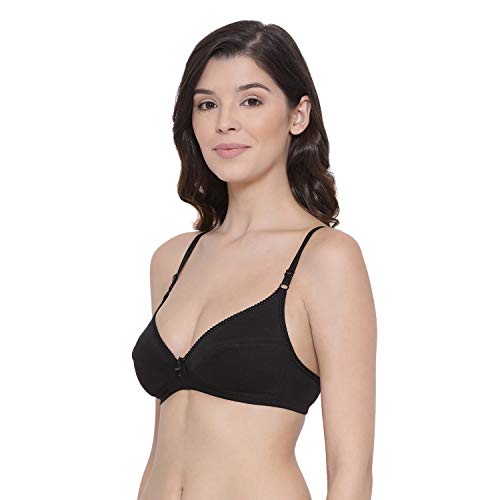 Image of Lyra Women's Non-Padded BRA-501 Plunge Bra 501 2PC Black & Skin 32B