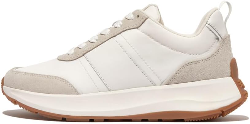 FitFlop Girls’s F-Mode Move Material/Suede/Leather-based Flatform Sneakers Shoe