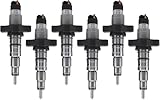 Czomoizc 6 Pcs 0986435503 Common Rail Fuel Injector Compatible with Dodge Ram 2500 3500 5.9L Cummins 2003-2004