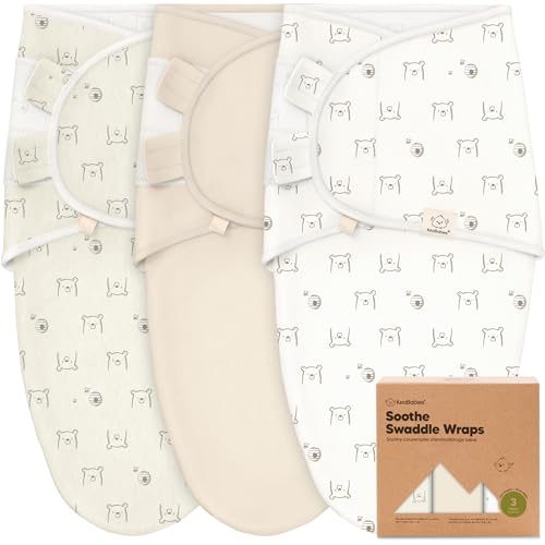 3-Pack Organic Baby Swaddle Sleep Sacks – Swaddles for Newborns, Infant 0-3 Months, Baby Girls, Boys, Soft & Snug Newborn Sleep Sack, Nursery Swaddling Blankets, Easy to Use (Bumble Bear)
