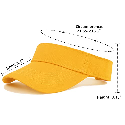 Durio Sun Visors For Women Mens Adjustable Visor Summer Hat Womens Visor Sports Tennis Running Cap Visor For Men Pure 6 Yellow One Size #TOP3
