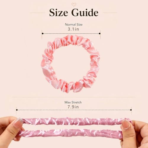 Scrunchies Silk Satin Hair Ties - Small Mini Thin Elestics Ponytail Holder Hair Bands Skinny Scrunchy For Thick Curl Hair No Crease Hair Ties Soft Accessories No Hurt Your Hair for Women and Girls - Image 7