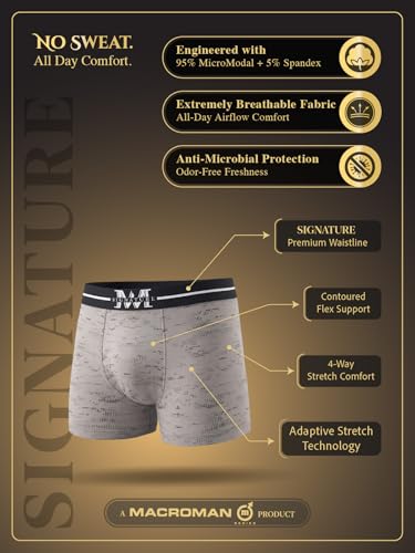 Image of Macroman M-Series MW Signature Collection By Rohit Bal Premium Modal, Spandex Mens Trunks