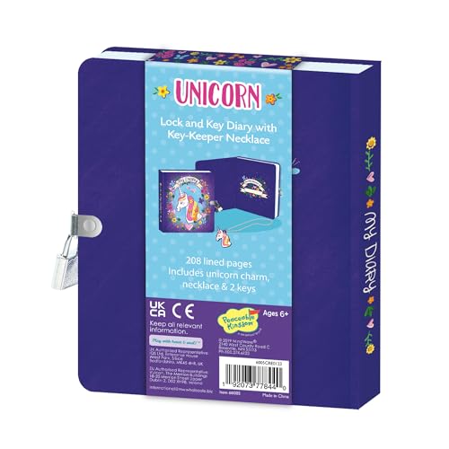 Peaceable Kingdom Unicorn Diary - 208 páginas rayadas con candado y llave miniatura 4