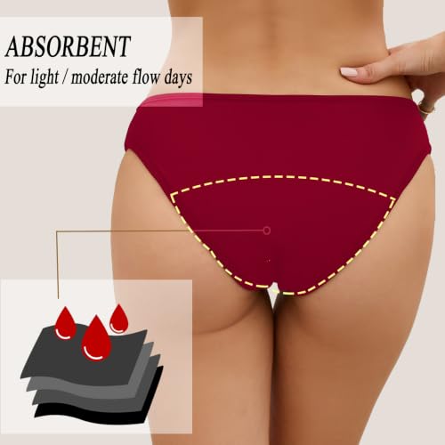 Image of Leoparts Period Swimwear Leakproof Bikini Bottoms Low Rise Swimuit Bottom Briefs for Teen Girls Women