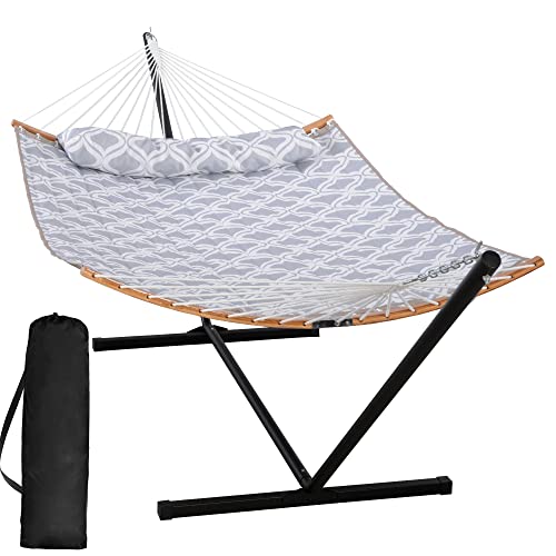 SUNCREAT Hammocks Outdoor Hammock with Stand, 450 lbs Capacity, 2 ...