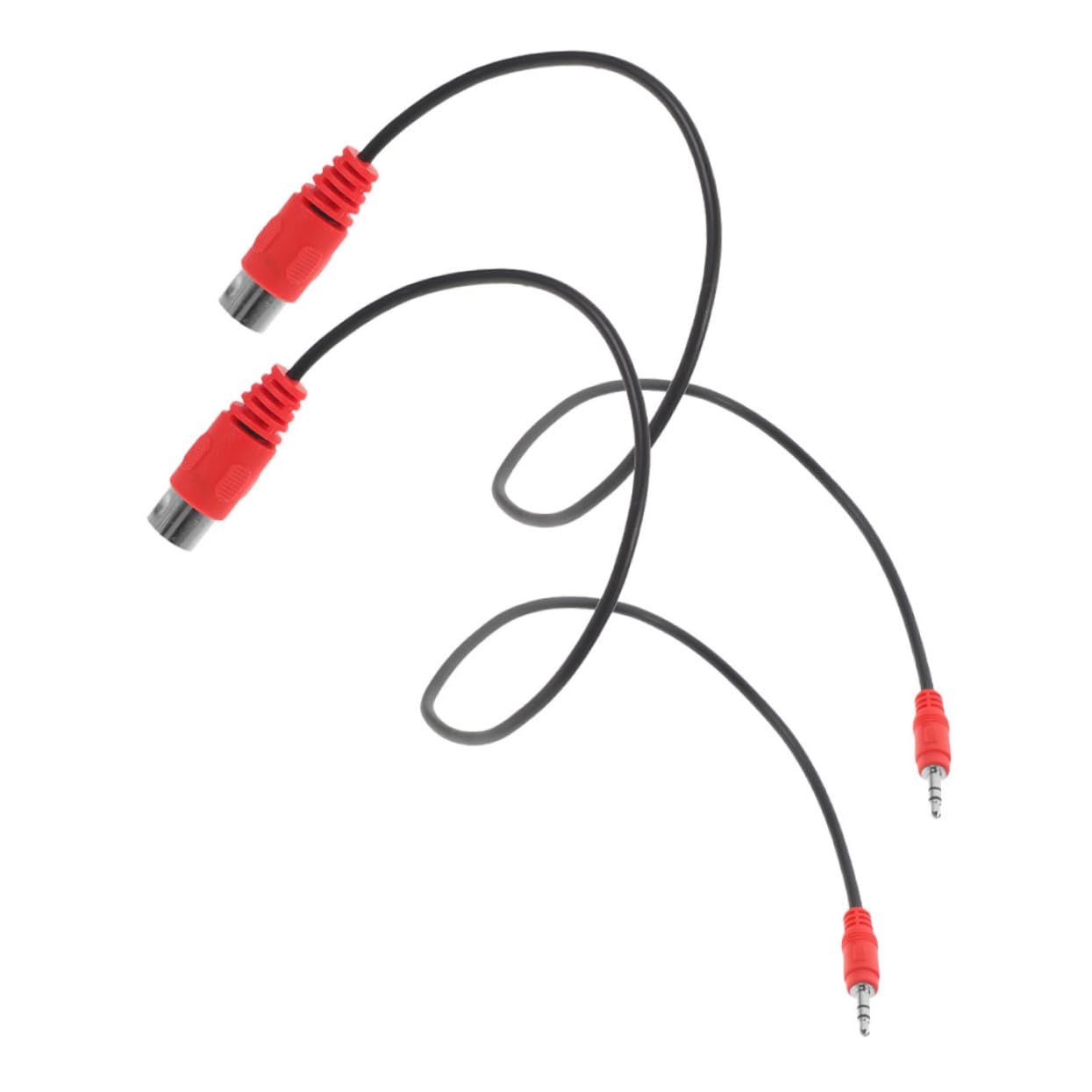 ibasenice 5 Pin 3.5mm Audio Adapter Cable Midi Cable for Guitar 90-Degree Bent Jack 0.5m Length 2 Pack