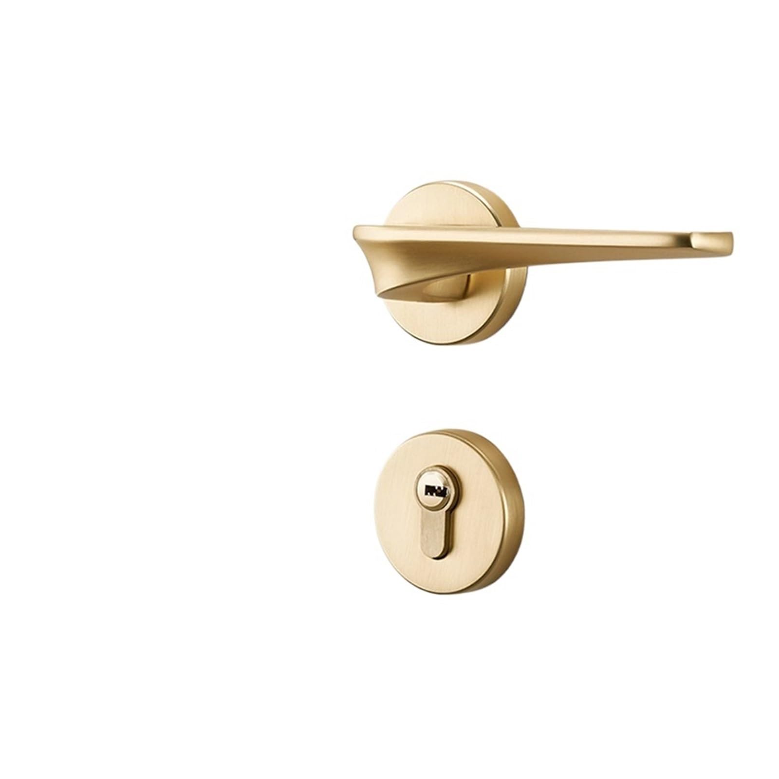 NYRXRYTCA Golden Door Lock Bedroom Split Lock Magnetic Silent Modern Simple Room Door Handle Brushed Indoor Wooden Door Lock(Model A silent)