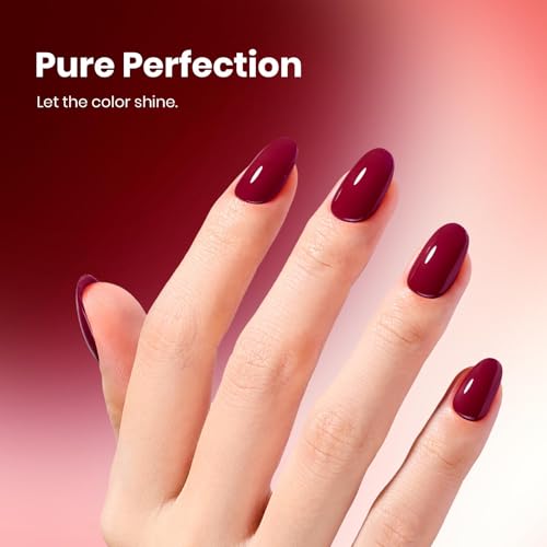 Image of Beetles Red Gel Polish - Burgundy Bliss 15ML /0.51Fl Oz, Red Gel Nail Polish, Same Color Same Bottle STAY SHINING Series, Soak Off UV LED Lamp Spring Nails Art, Long-Lasting Manicure Salon DIY Home