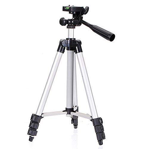 ROQO 105cm Long Camera Tripod for Mobiles and Action Cameras with 3-Way Pan and Tilt