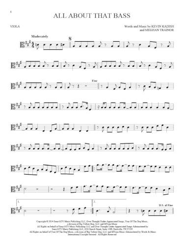 101 Hit Songs for Viola Sheet Music Songbook | Solo Instrumental Folio for All Levels | Includes All of Me, Clocks, Uptown Funk, Shake It Off, Rolling in the Deep and More - Image 6