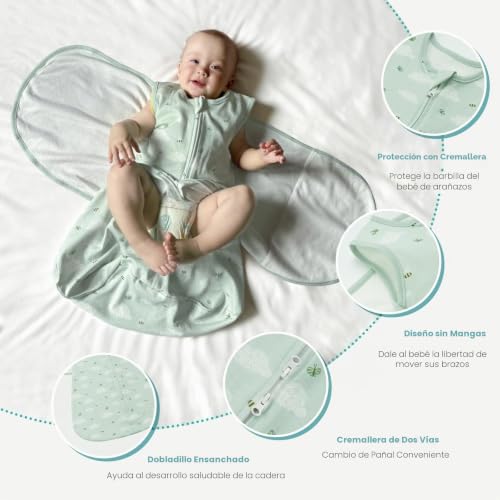 LILBESTIE Saco de dormir para bebé 1,0 TOG, 3 em 1 ajustável Swaddle bebé 0-12 meses