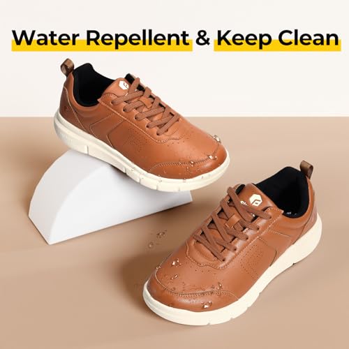 FitVille Extra Weit Freizeitschuhe Herren Superweiches Leder Sneaker Athletic Formal Classic Turnschuhe Business Lässige Sportschuhe Umweltfreundlich Atmungsaktiv Walkingschuhe – Bild 6