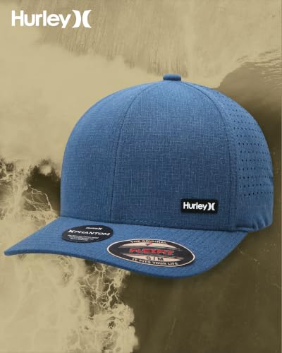 Image of Hurley Mens Trucker Hat - Curved Brim H2O Dri Summer Fitted Baseball Cap for Men with Mesh Back