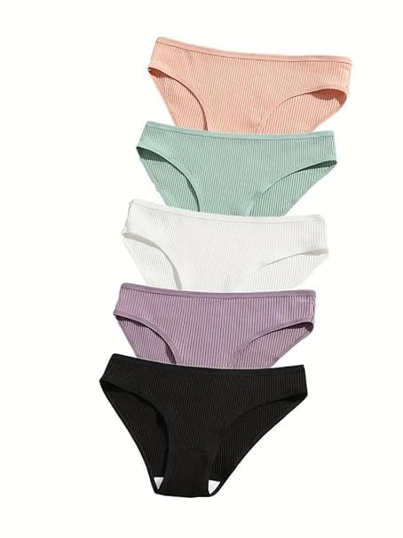 Solid Ribbed Bikini Panties, Comfy & Breathable Stretchy Intimates Panties, Women's Lingerie & Underwear-image-8