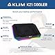 KLIM K21 + Laptop Kühler Stand mit RGB Hintergrundbeleuchtung + 11 - 17 + Gaming Notebook Kühler für den Schreibtisch + USB Lüfter + sehr stabil und leise + Kompatibel mit Mac und PS4 + NEU 2022