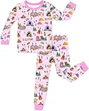 babee Reshinee Bamboo Viscose Toddler Girls Kids Pajamas Pink Camping Pjs Long Sleeve Snug fit 12M-18M 2pcs Soft Jammies