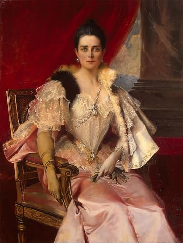 Cuadro pintura al óleo Francois Flameng: Retrato clásico de Zinaida Yusupova en lienzo 60x90