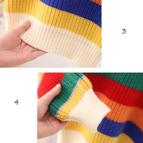 Boy Sweatshirt Sweater Pullover Cute Rainbow Stripe Coat For Autumn Fall And Winter Boys Shorts Size 204