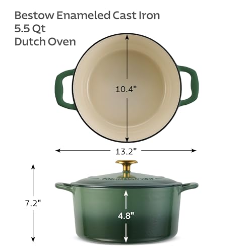 Image of Tramontina Bestow Enameled Cast Iron 5.5-Qt Round Dutch Oven Pot with Lid
