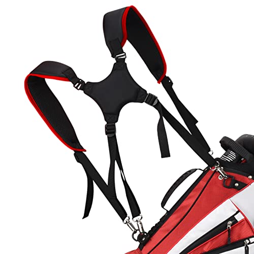 Image of BIG TEETH Golf Bag Strap Adjustable Padded Carry Strap Replacement,Golf Double Shoulder Bag Straps with 4 Rotate Buckles for Taylormade Callaway Backpack Staff Bag Straps